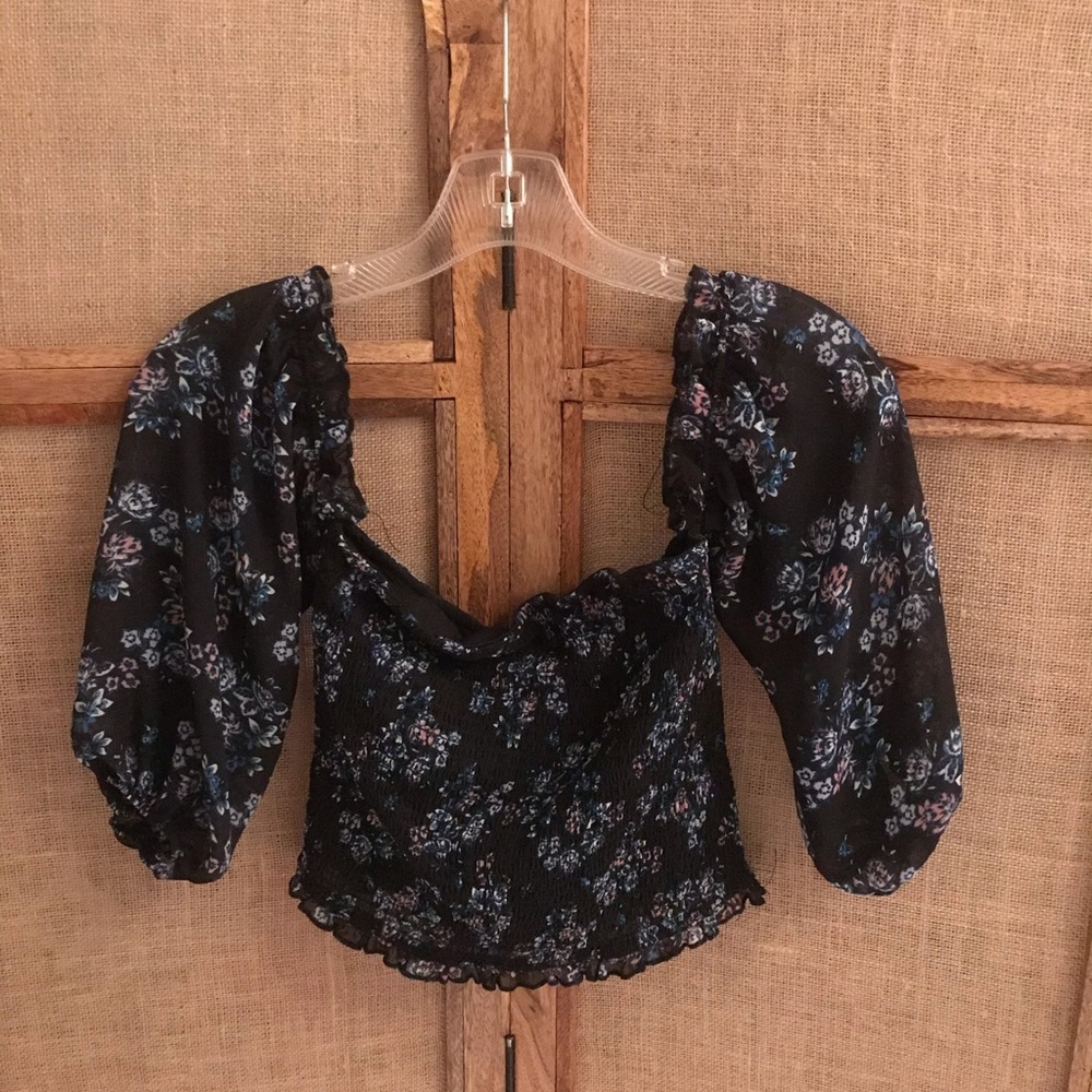 Floral off the shoulder crop top